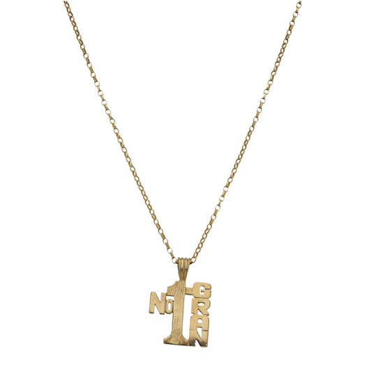 9ct Gold Number 1 Gran Pendant With Chain