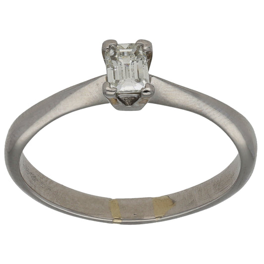 Platinum 0.36ct Diamond Solitaire Ring Size Q