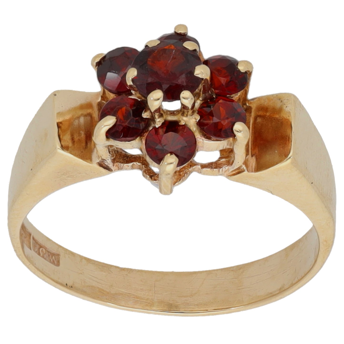 9ct Gold Garnet Dress/Cocktail Ring Size L