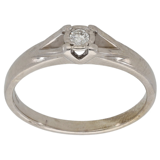 9ct Gold 0.07ct Diamond Solitaire Ring Size M