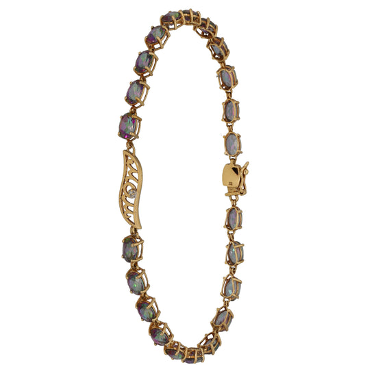 9ct Gold Coated Topaz & 0.005ct Diamond Mum Bracelet