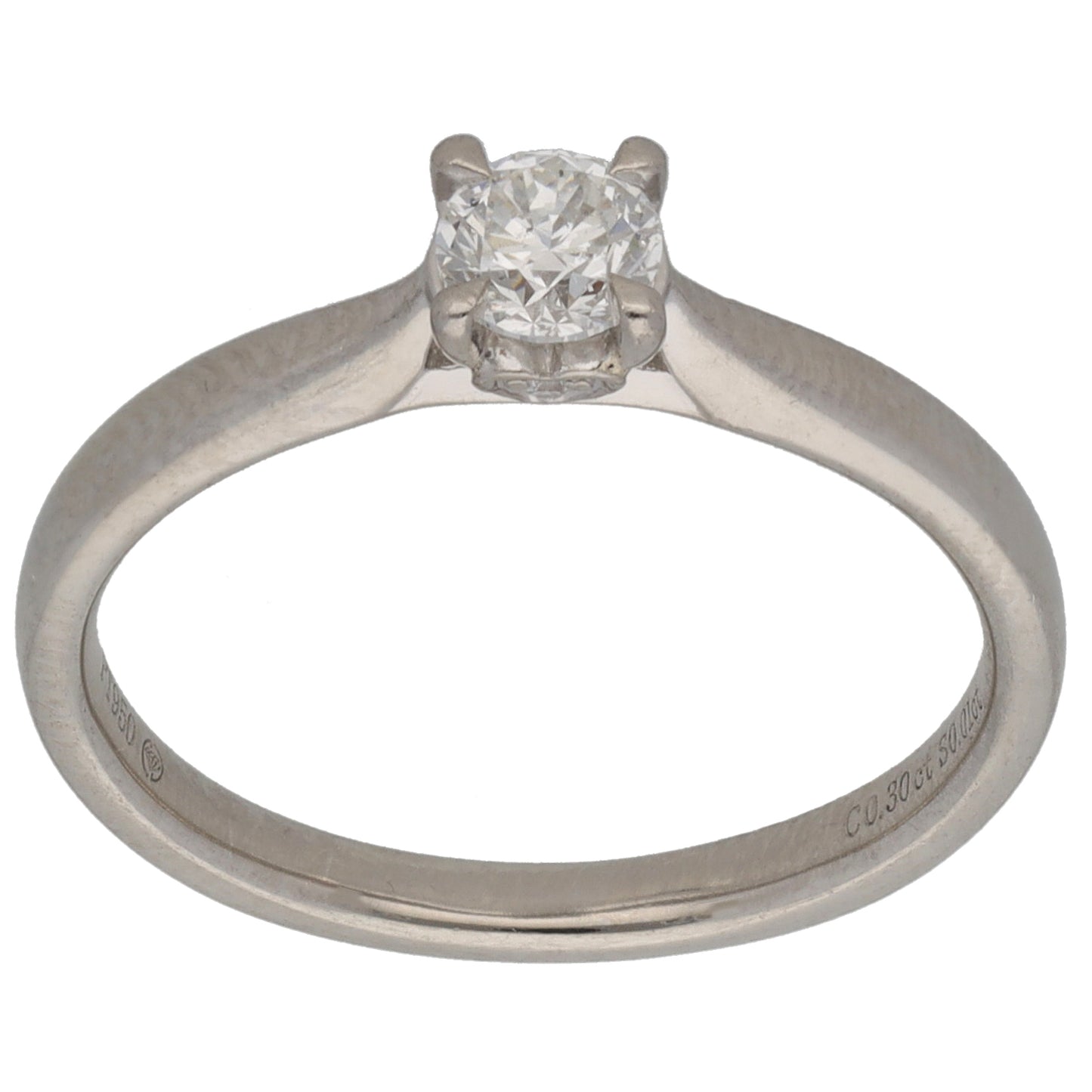 Platinum 0.30ct Diamond Solitaire Ring Size L