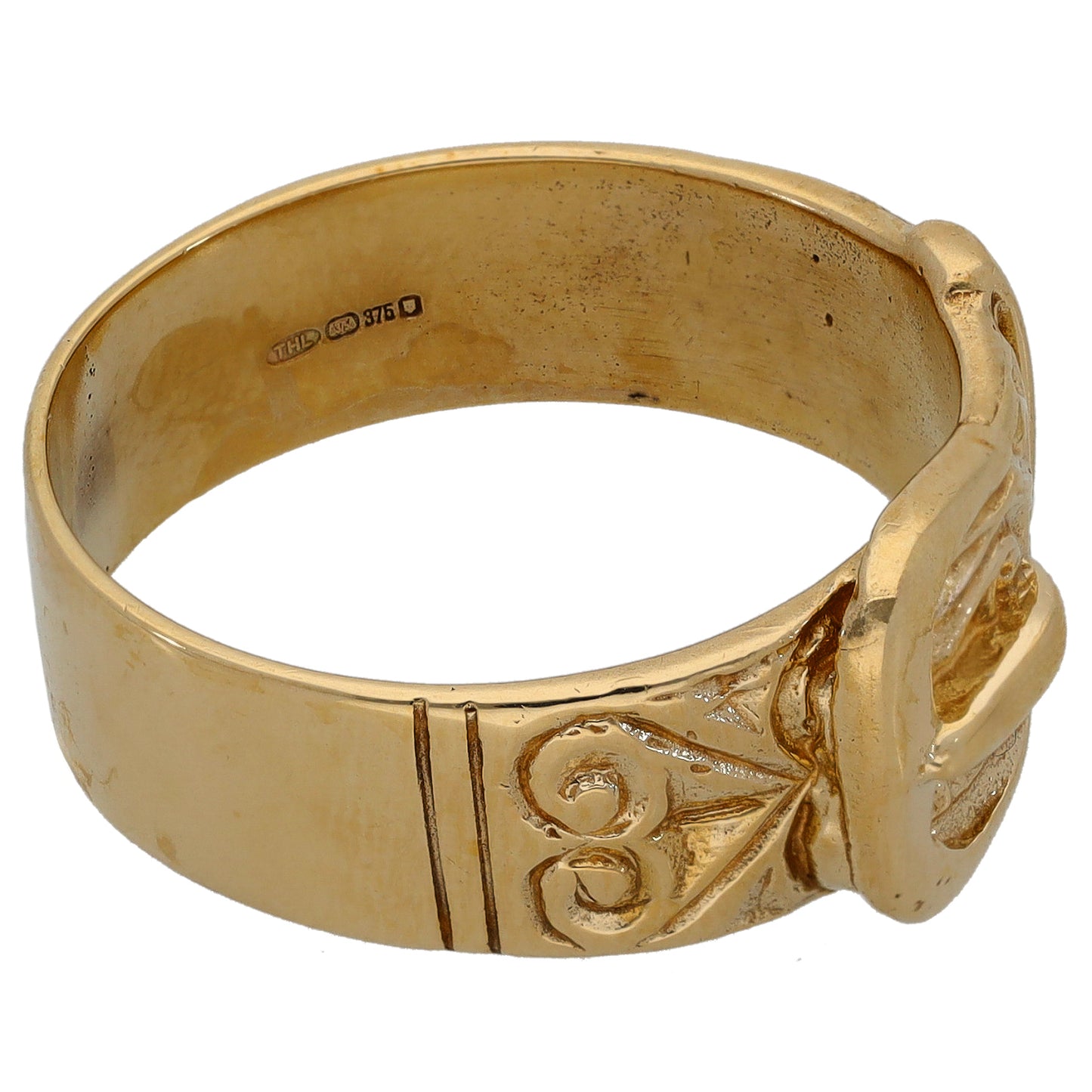 9ct Gold Buckle Ring Size U