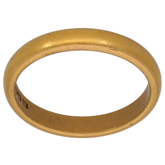 22ct Gold Plain Wedding Ring Size N
