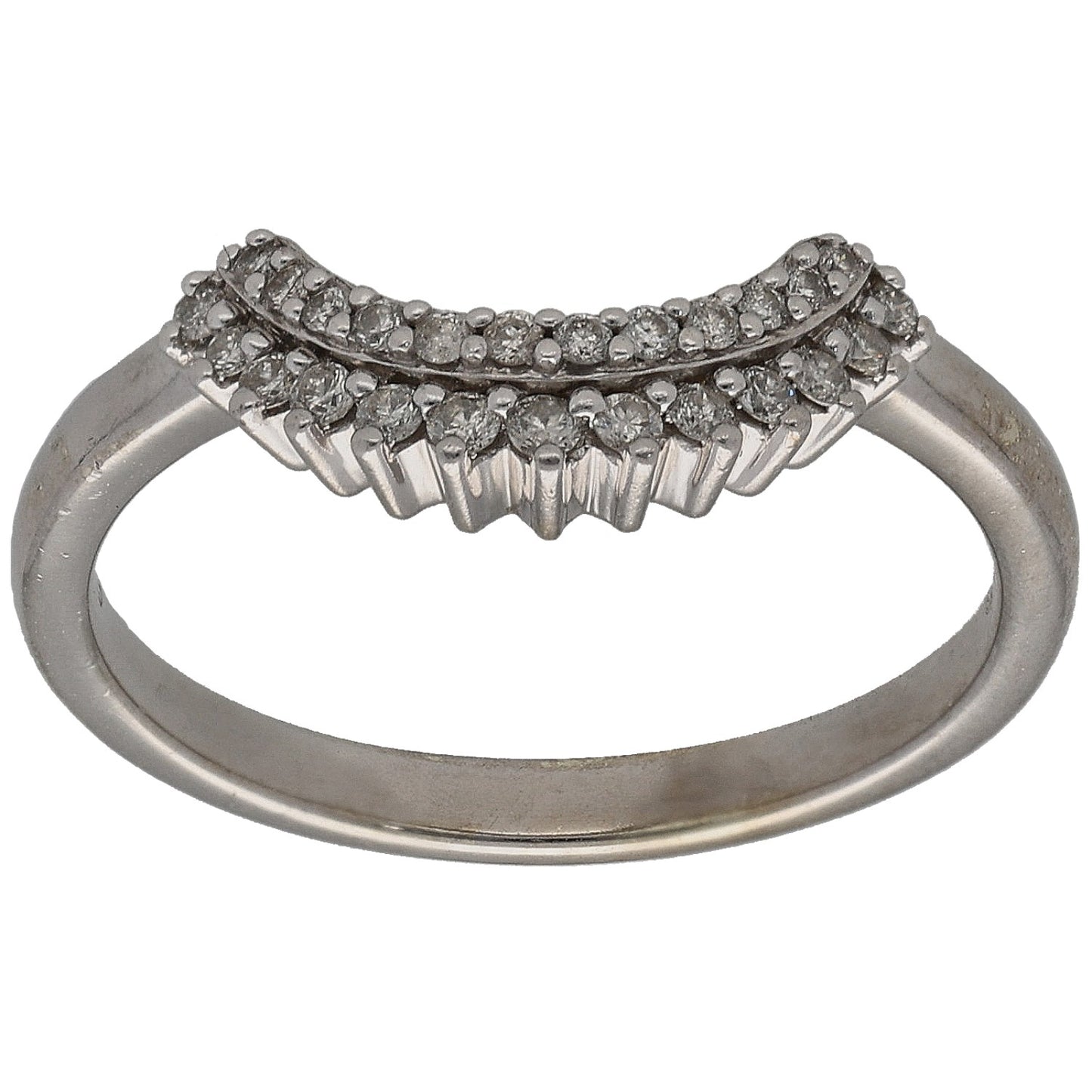 9ct White Gold 0.19ct Diamond Half Eternity Ring Size M