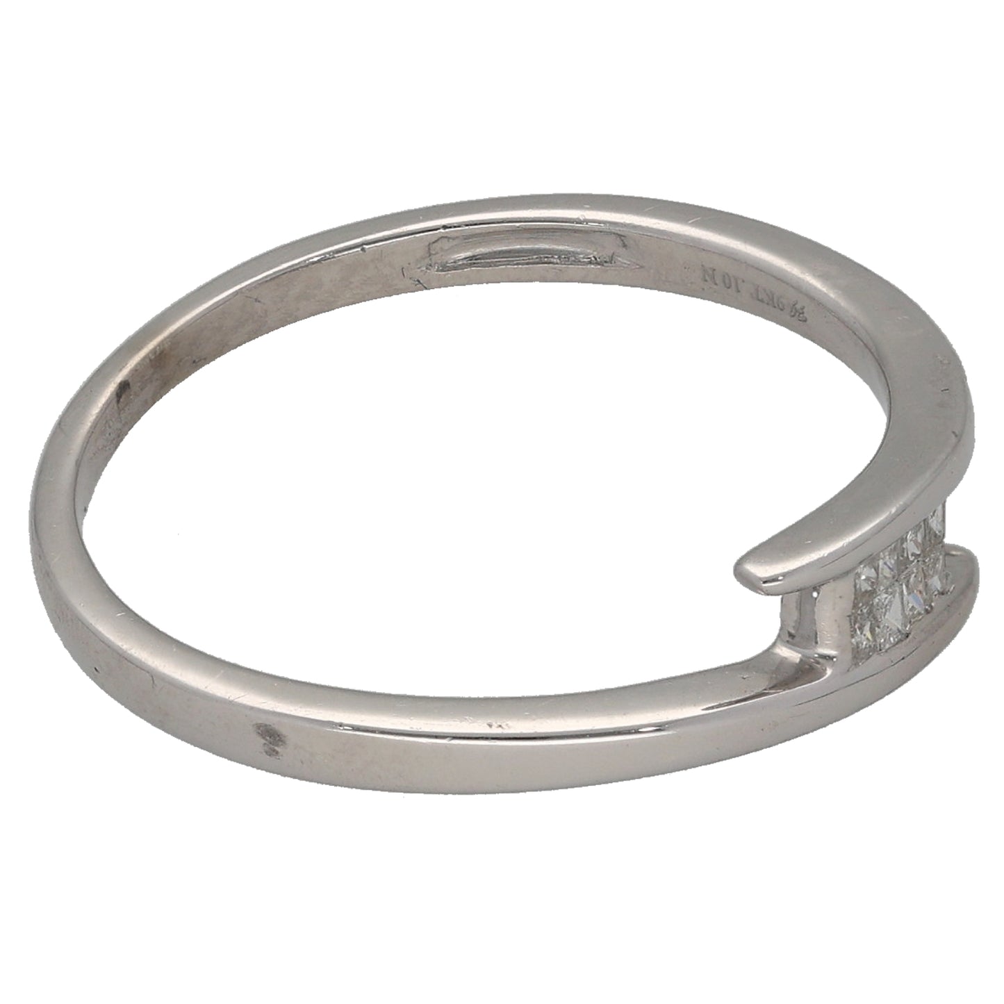 9ct White Gold 0.10ct Diamond Dress/Cocktail Ring Size N