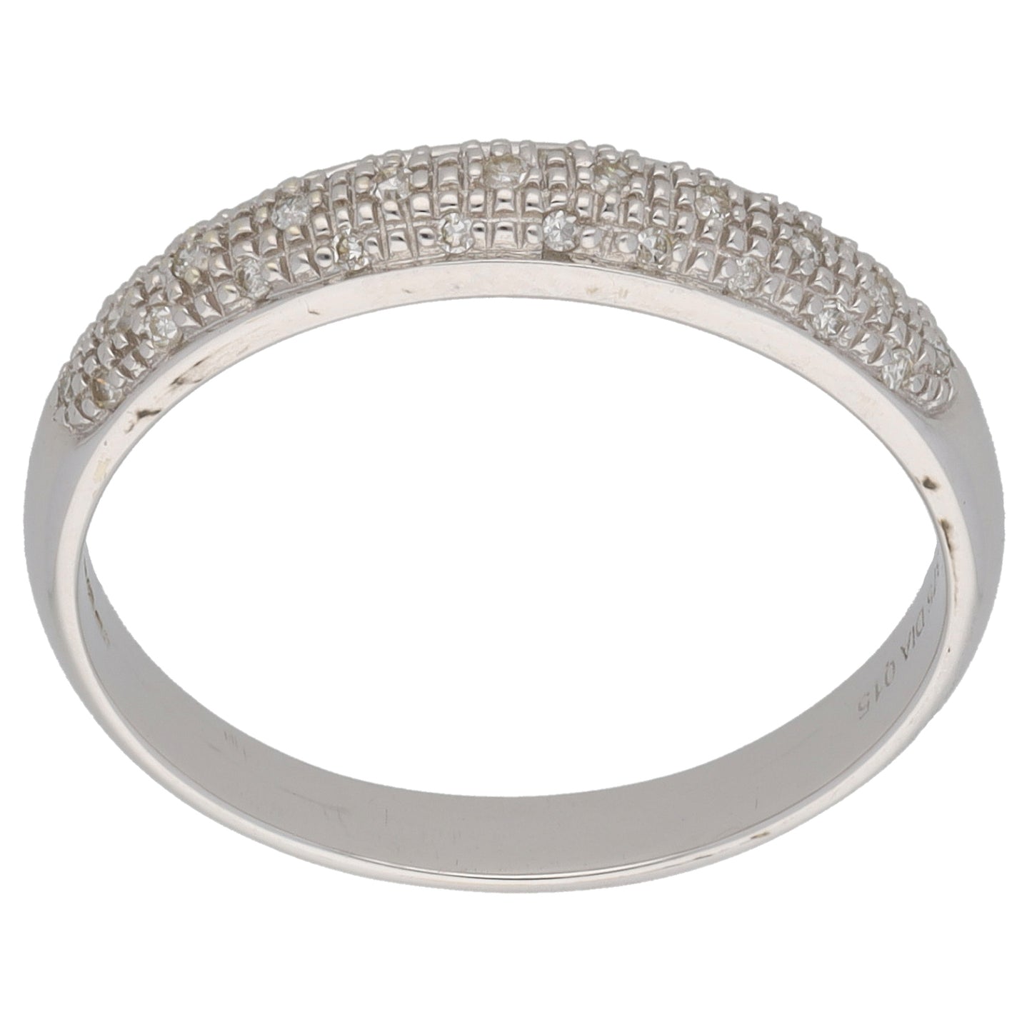 9ct White Gold 0.15ct Diamond Half Eternity Ring Size S