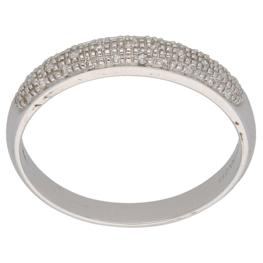 9ct White Gold 0.15ct Diamond Half Eternity Ring Size S