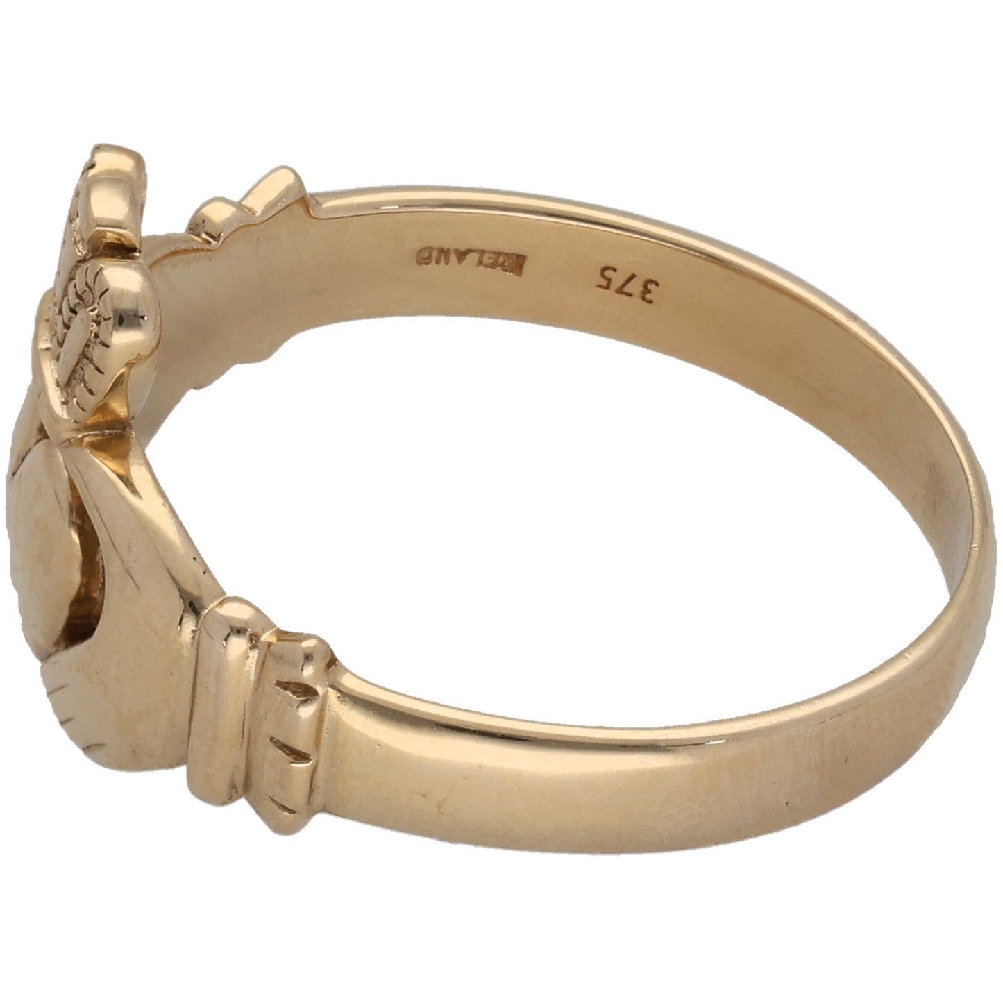 9ct Gold Claddagh Ring Size W
