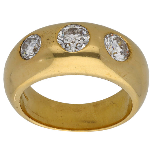 18ct Gold 1.92ct Diamond Trilogy Ring Size T