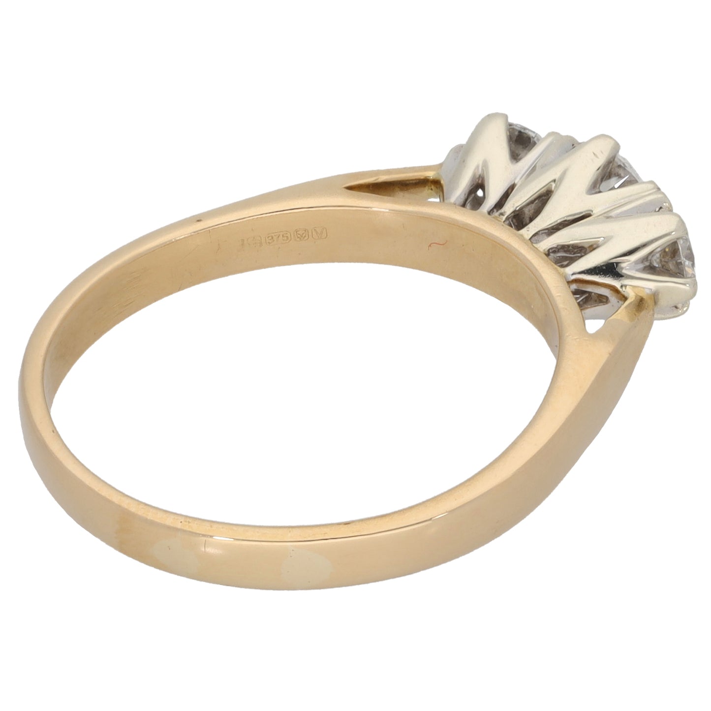 9ct Gold 0.60ct Diamond Trilogy Ring Size M