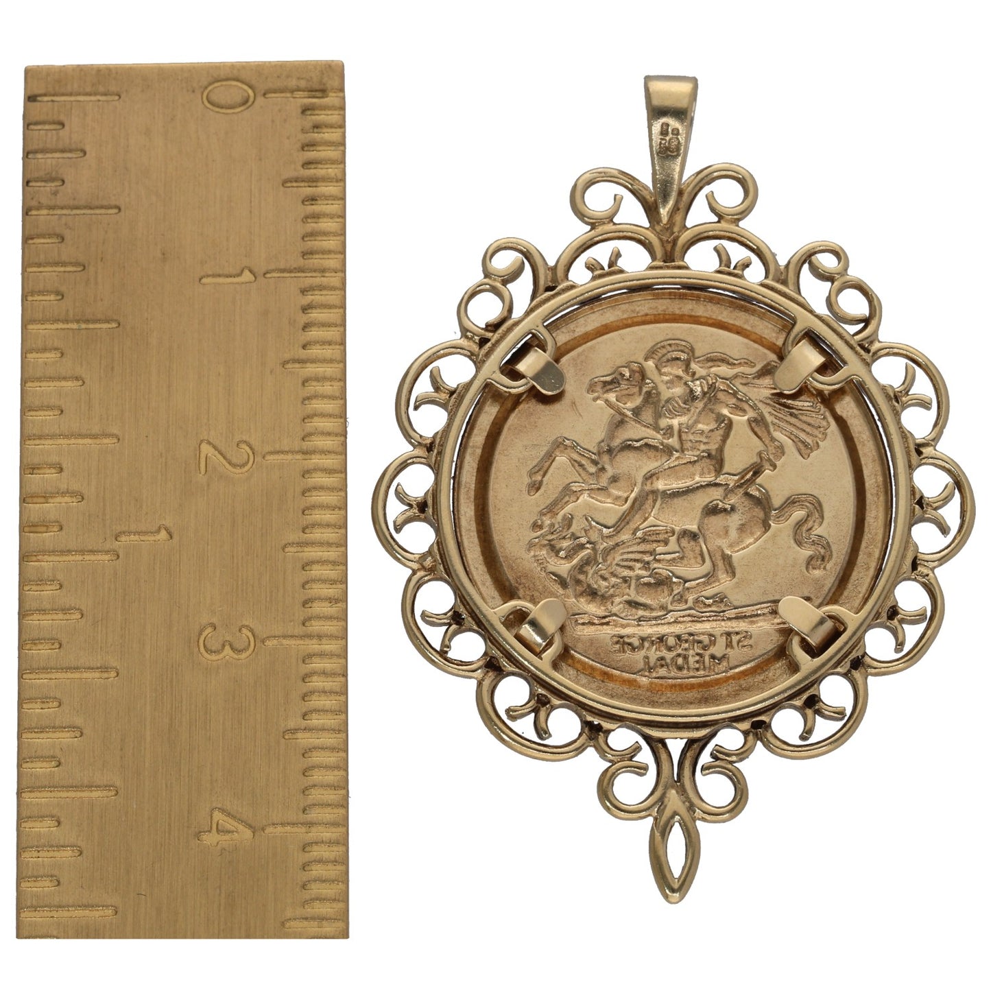 9ct Gold St George Pendant