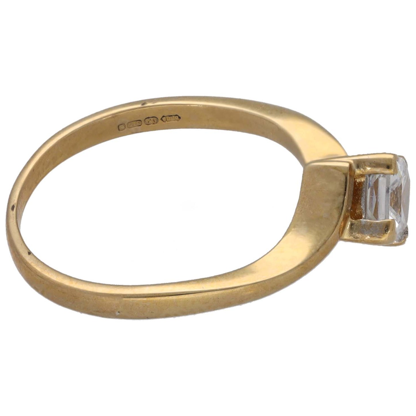 9ct Gold Cubic Zirconia Single Stone Ring Size O