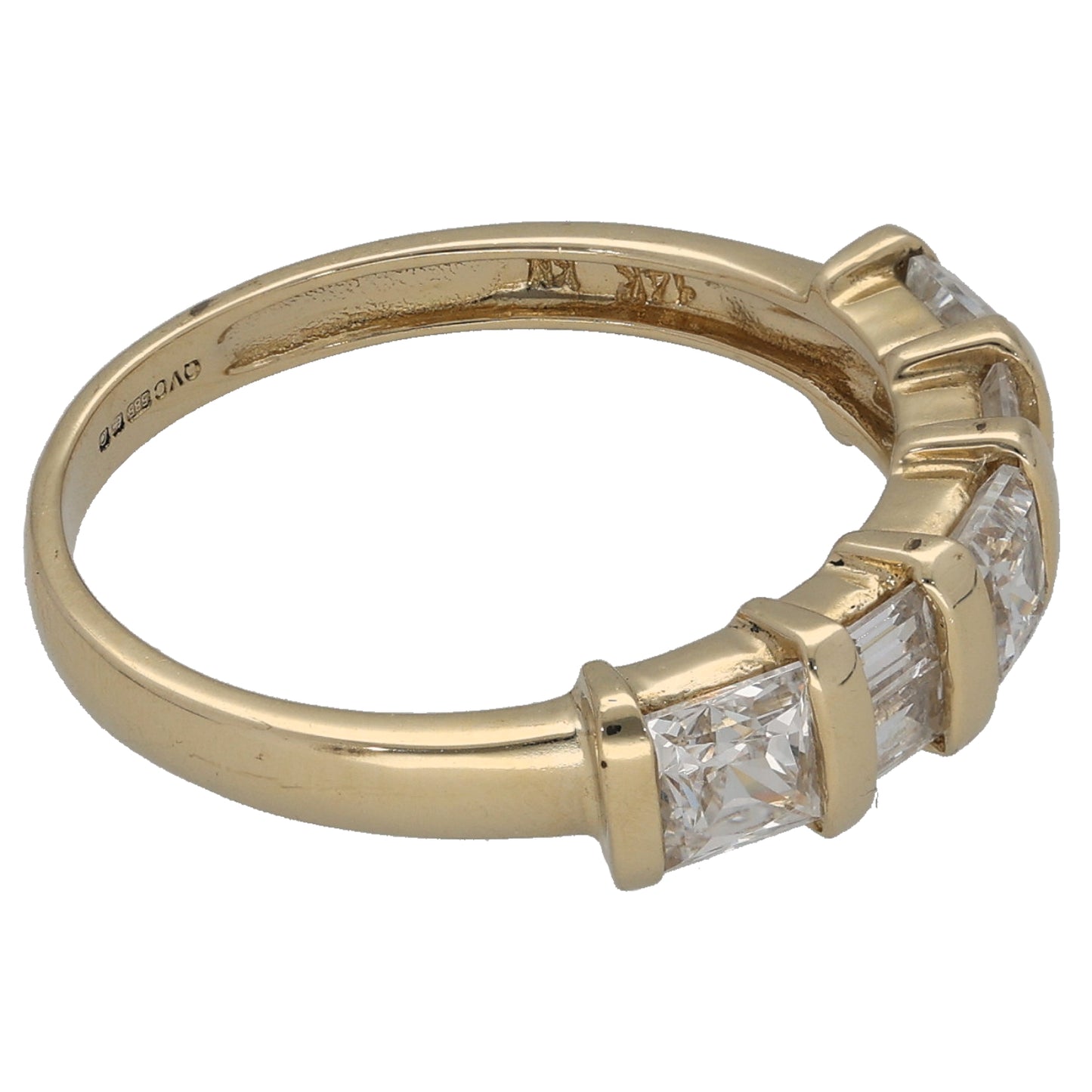 14ct Gold Cubic Zirconia Half Eternity Ring Size O