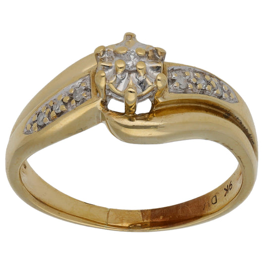 9ct Gold 0.09ct Diamond Dress/Cocktail Ring Size M