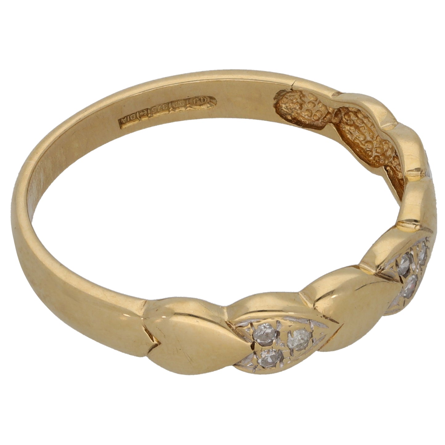 9ct Gold 0.10ct Diamond Alternative Ring Size T