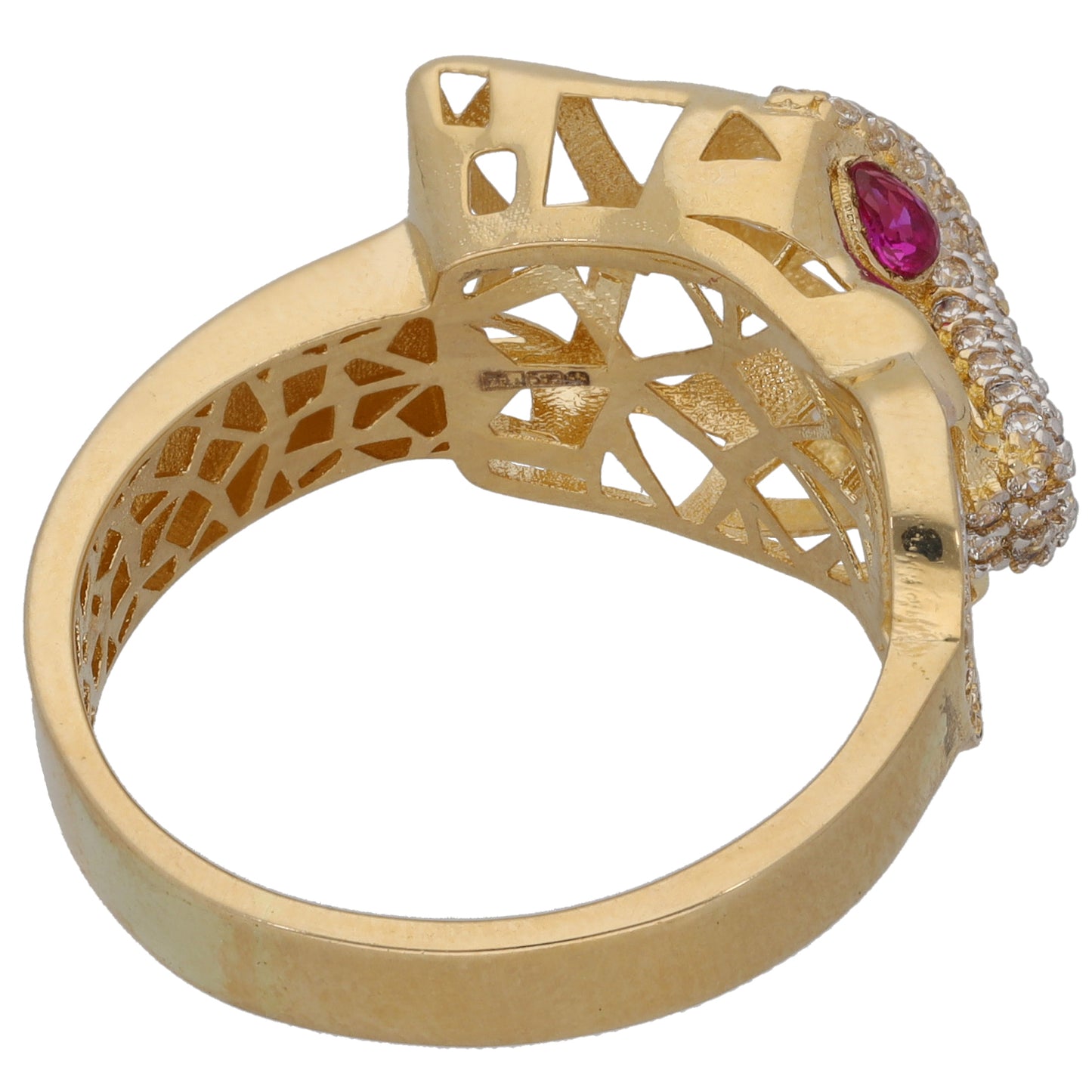 New 14ct Gold Imitation Gems Panther Ring