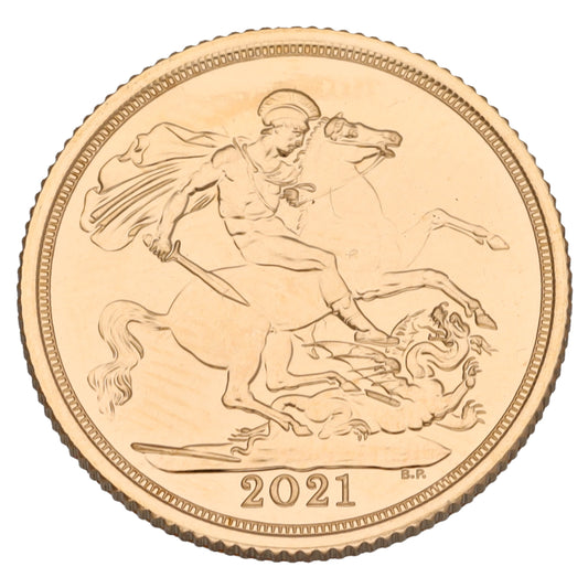 22ct Gold Queen Elizabeth II Full Sovereign Coin 2021