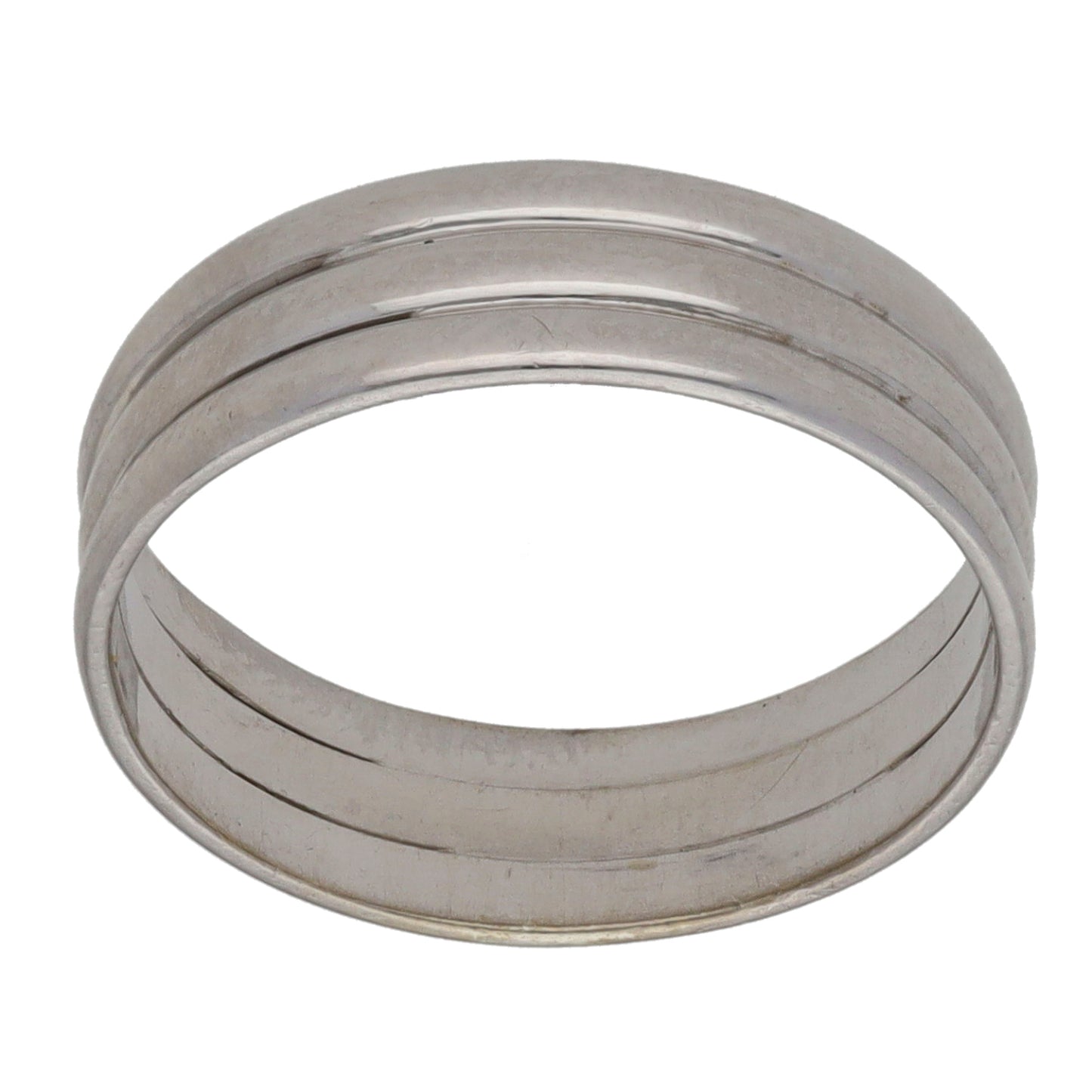 9ct White Gold Patterned Wedding Ring Size M