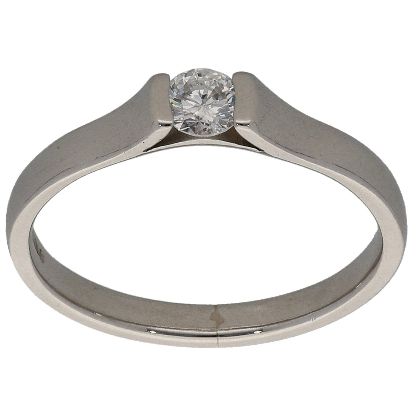 Platinum 0.20ct Diamond Solitaire Ring Size L