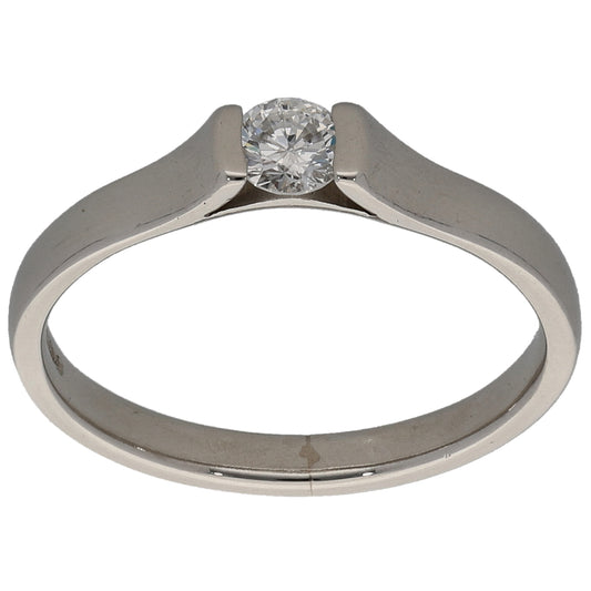 Platinum 0.20ct Diamond Solitaire Ring Size L
