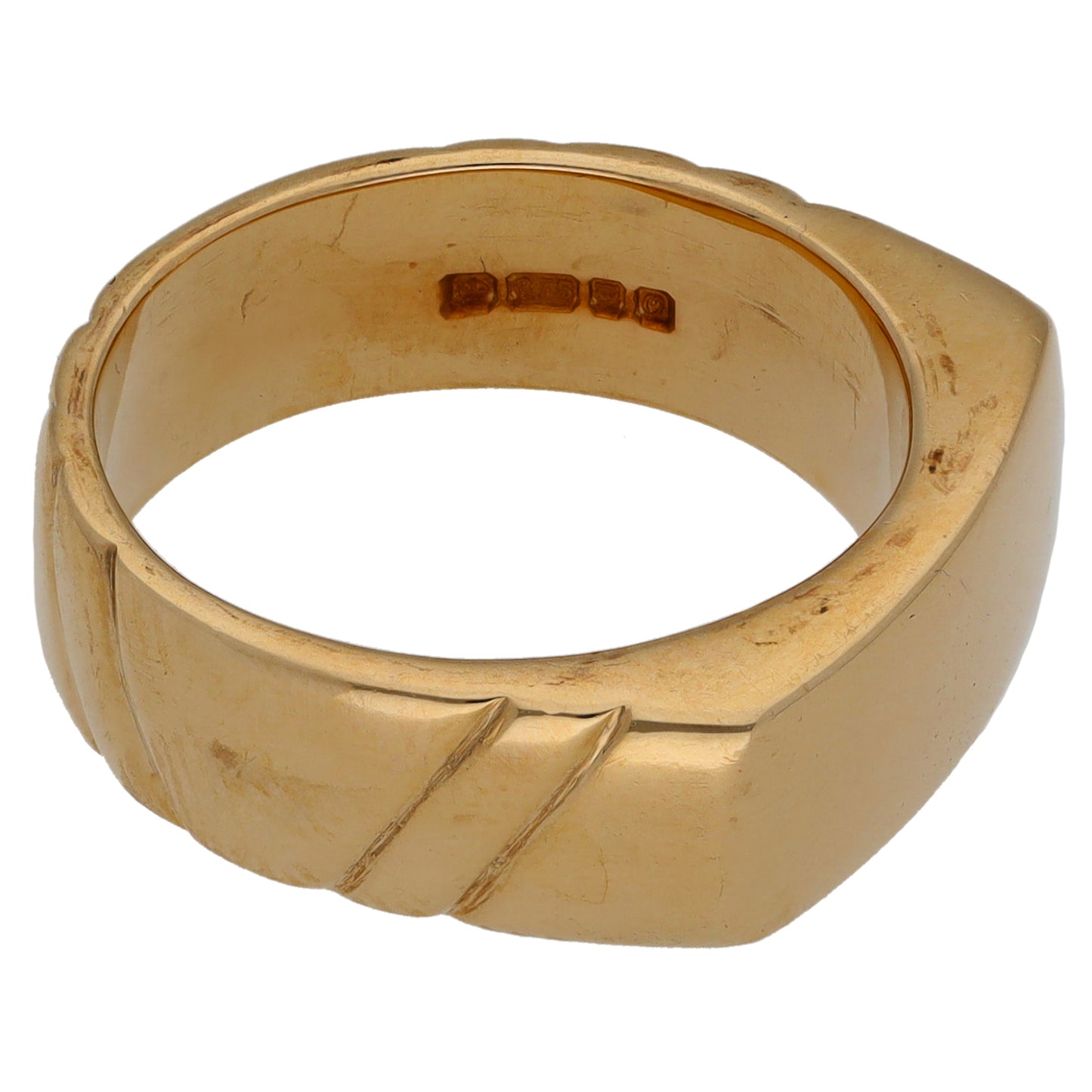 9ct Gold Plain Signet Ring Size L