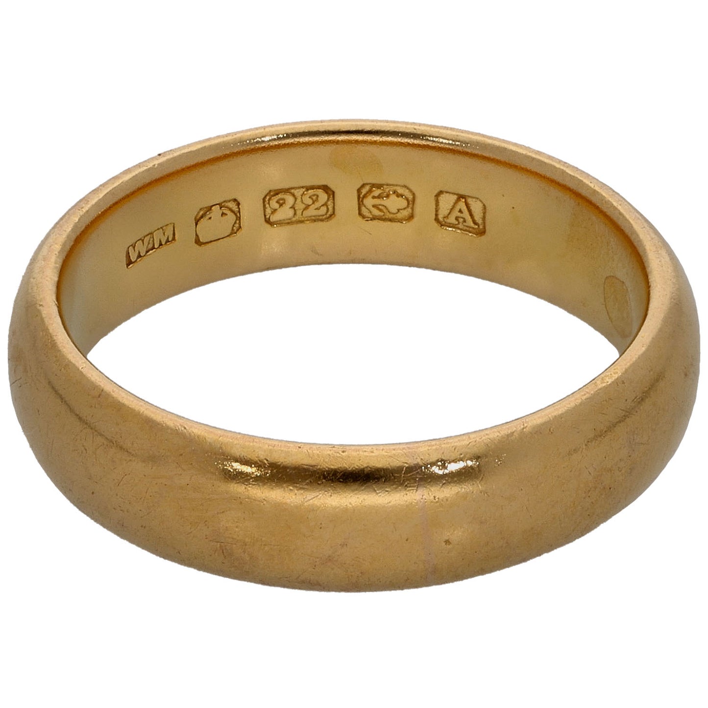 22ct Gold Plain Wedding Ring Size P