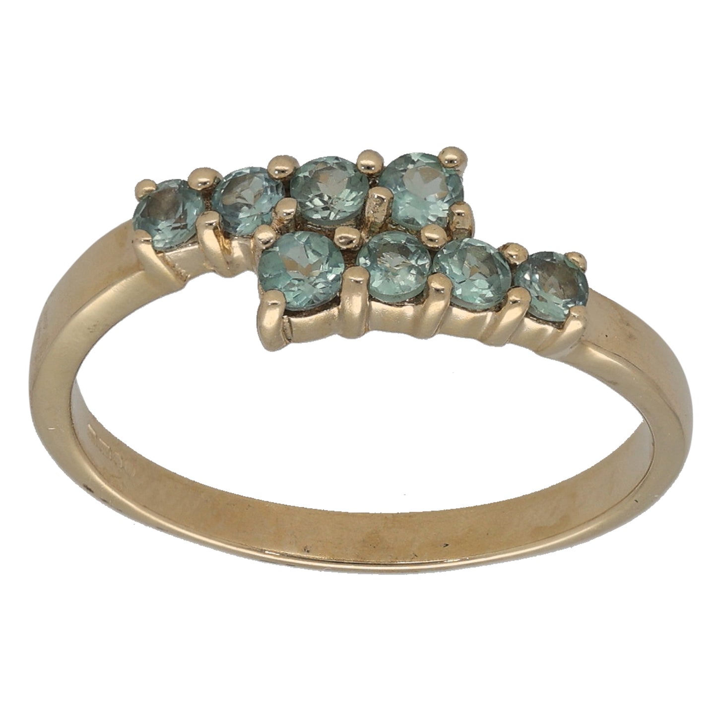 9ct Gold Chrysoberyl Half Eternity Ring Size N