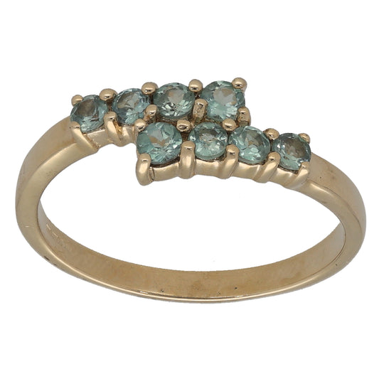 9ct Gold Chrysoberyl Half Eternity Ring Size N