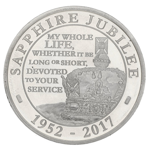 Sterling Silver Queen's Sapphire Jubilee £5 Coin 2017