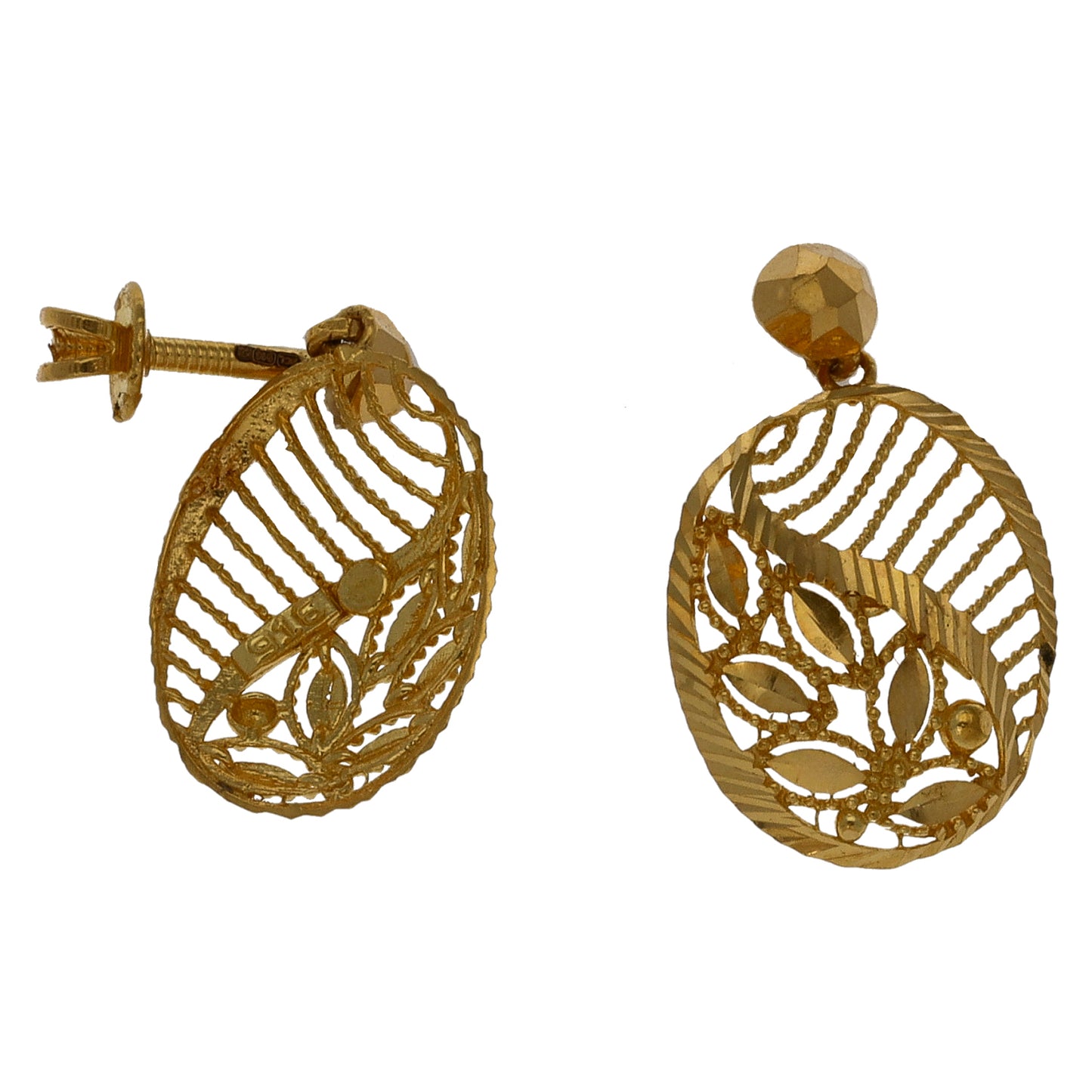 New 22ct Gold Petal Drop Earrings