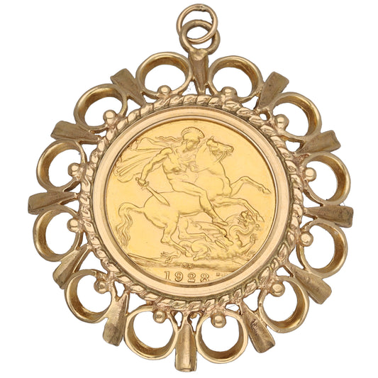9ct Gold Full Sovereign Coin Pendant