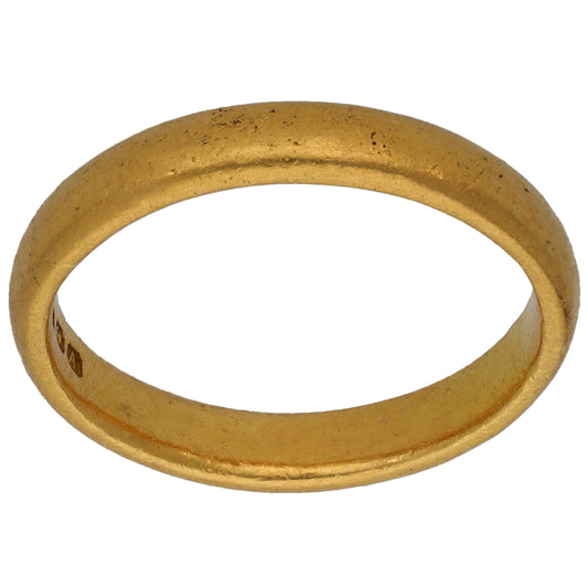 22ct Gold Plain Wedding Ring Size R