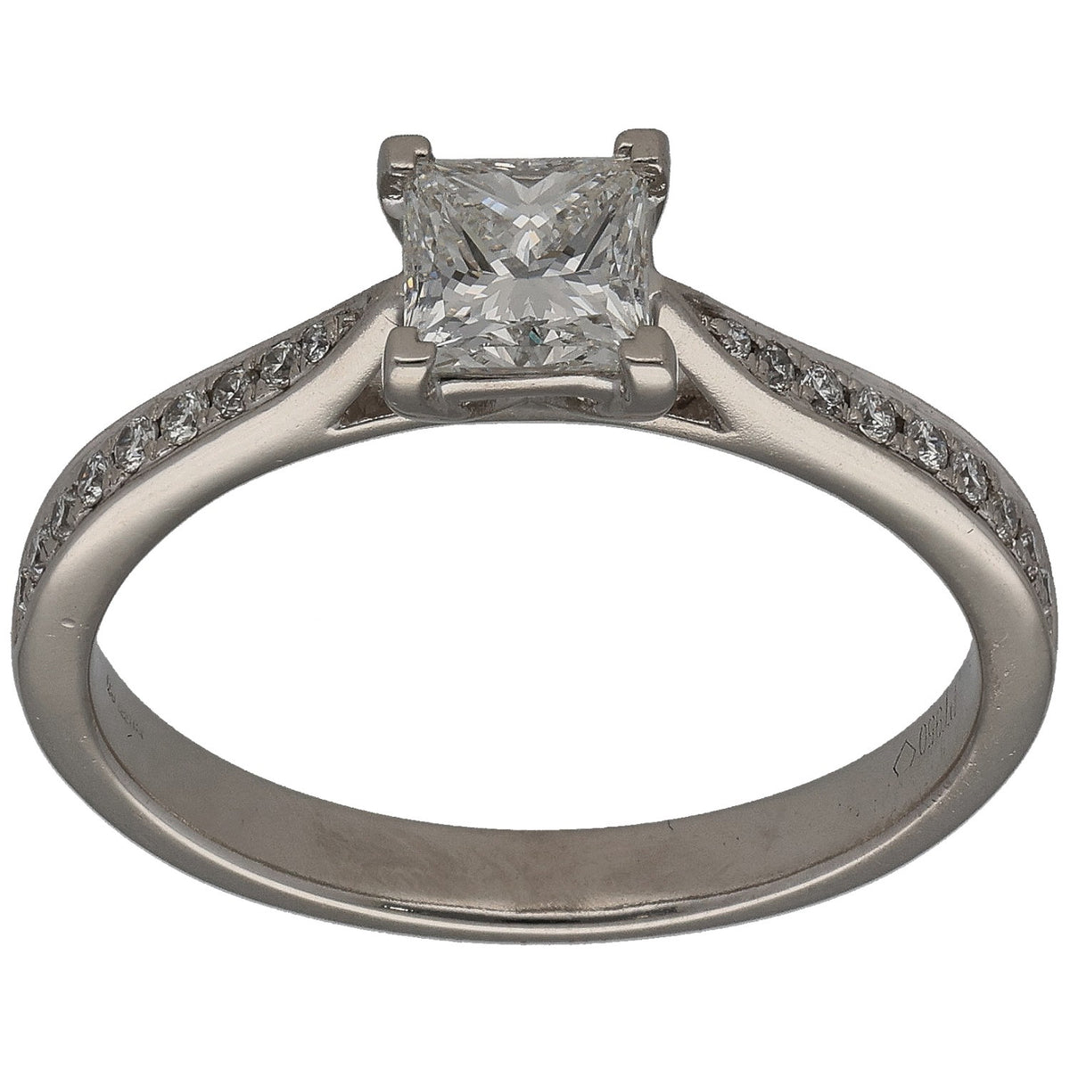 Platinum 0.90ct Diamond Solitaire Ring Size R