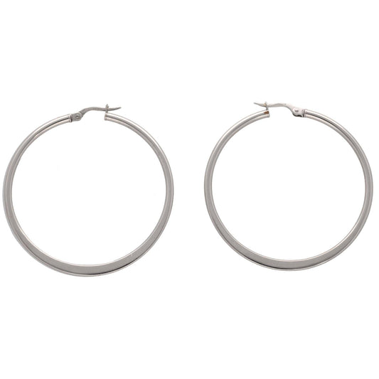 9ct White Gold Hoop Earrings
