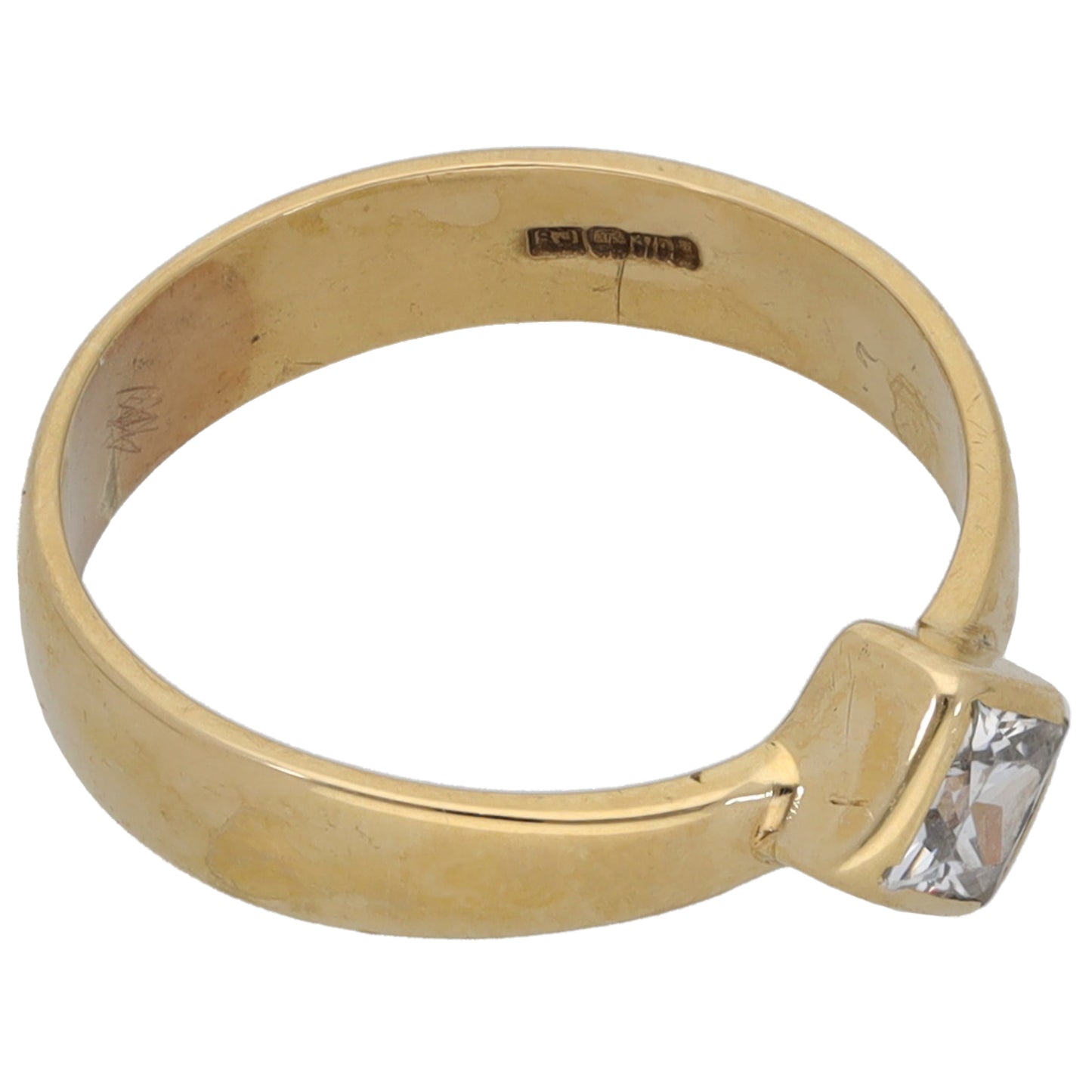 9ct Gold Cubic Zirconia Single Stone Ring Size N