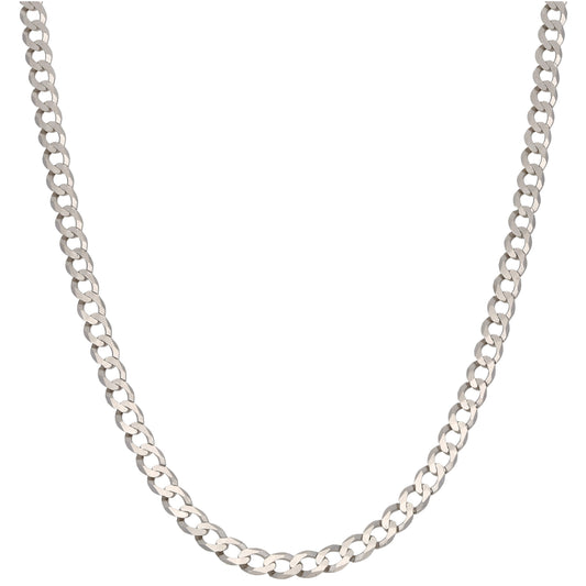 9ct White Gold Curb Chain 18"