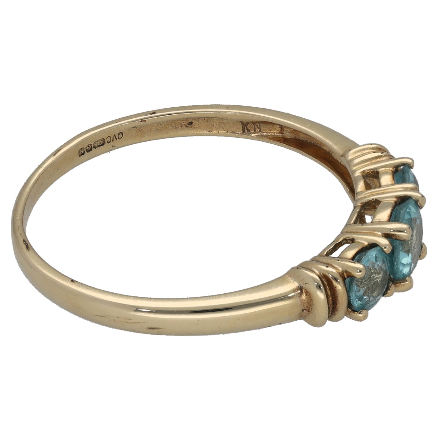 9ct Gold Apatite Half Eternity Ring Size U