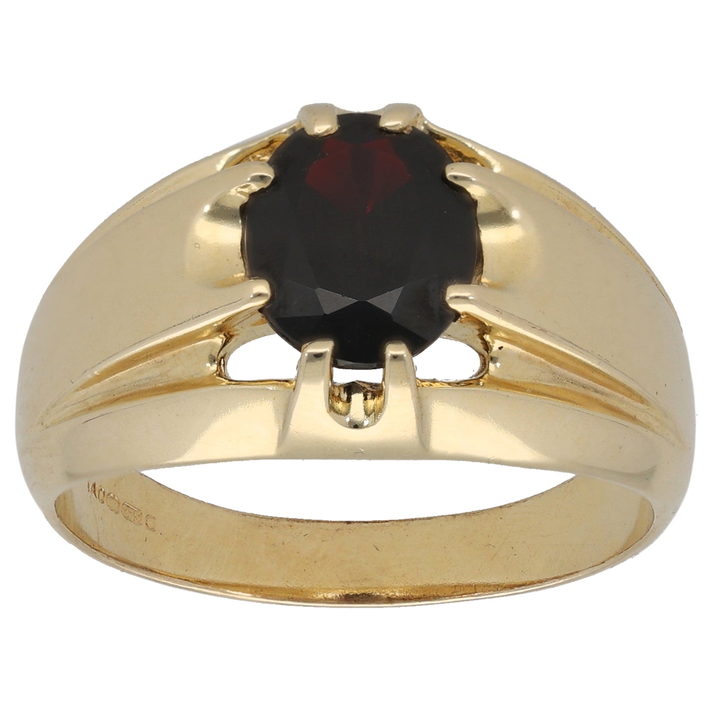 9ct Gold Garnet Single Stone Ring Size W