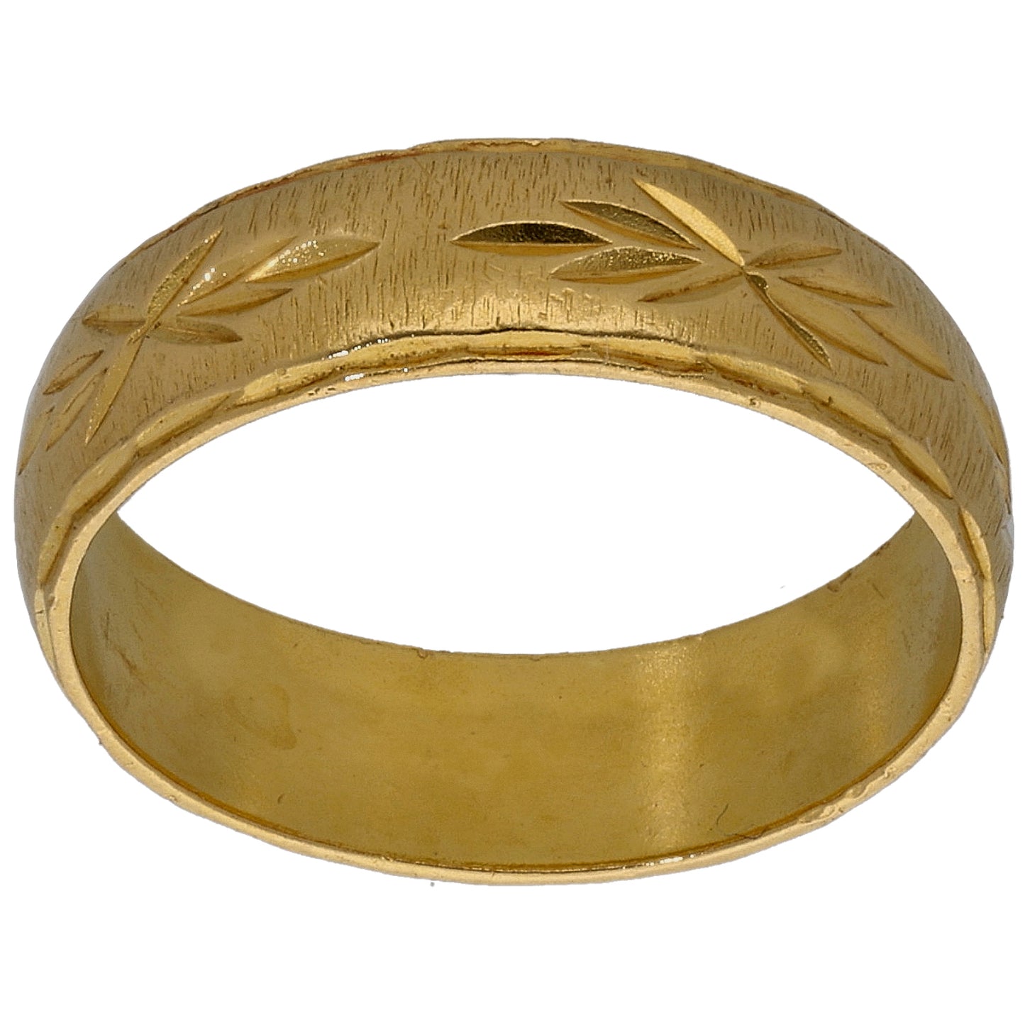 22ct Gold Patterned Wedding Ring Size K