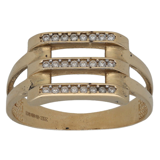 14ct Gold Cubic Zirconia Alternative Ring Size R