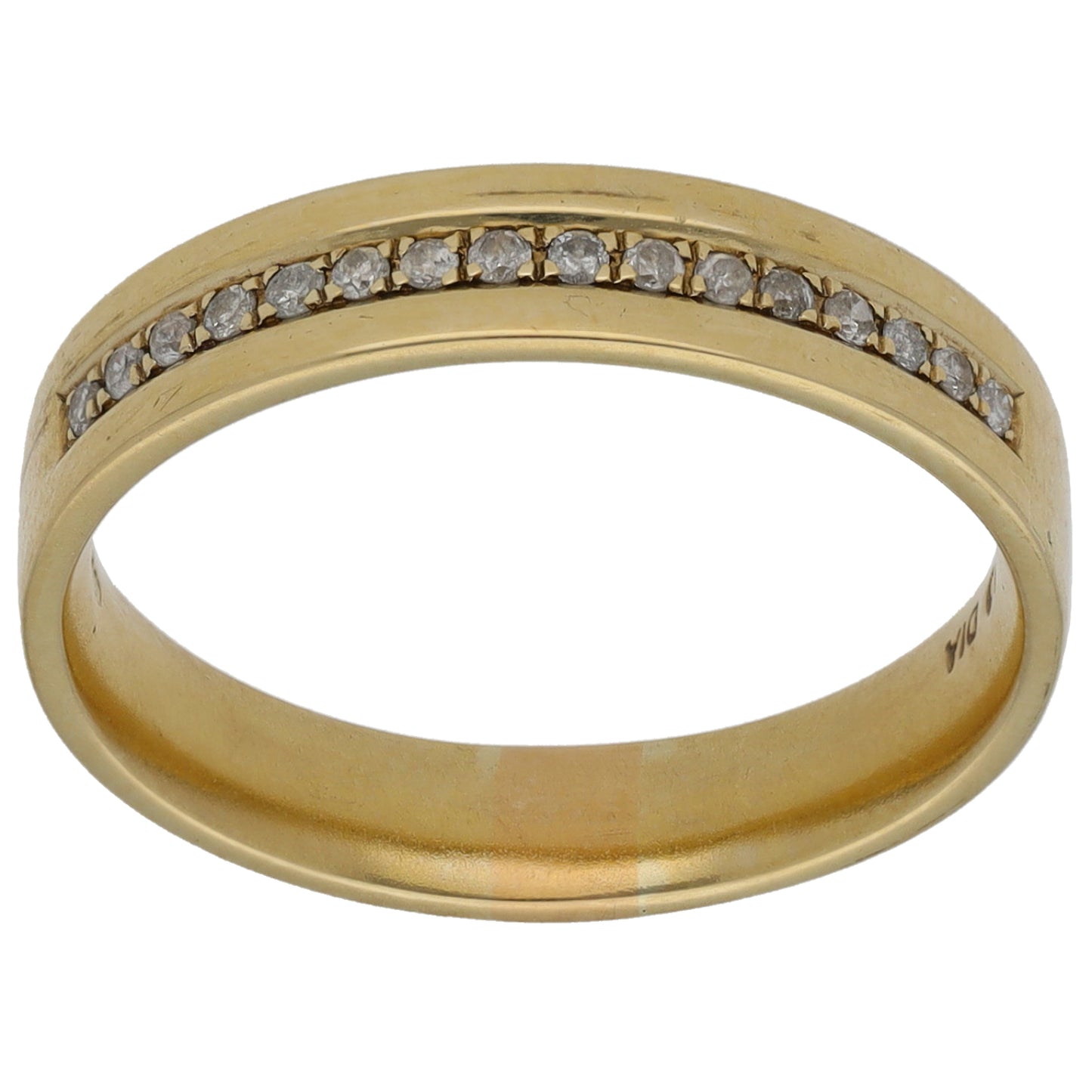 9ct Gold 0.10ct Diamond Half Eternity Ring Size M