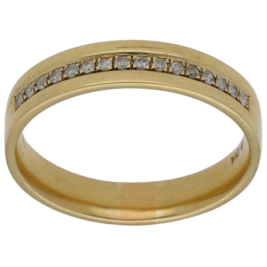 9ct Gold 0.10ct Diamond Half Eternity Ring Size M