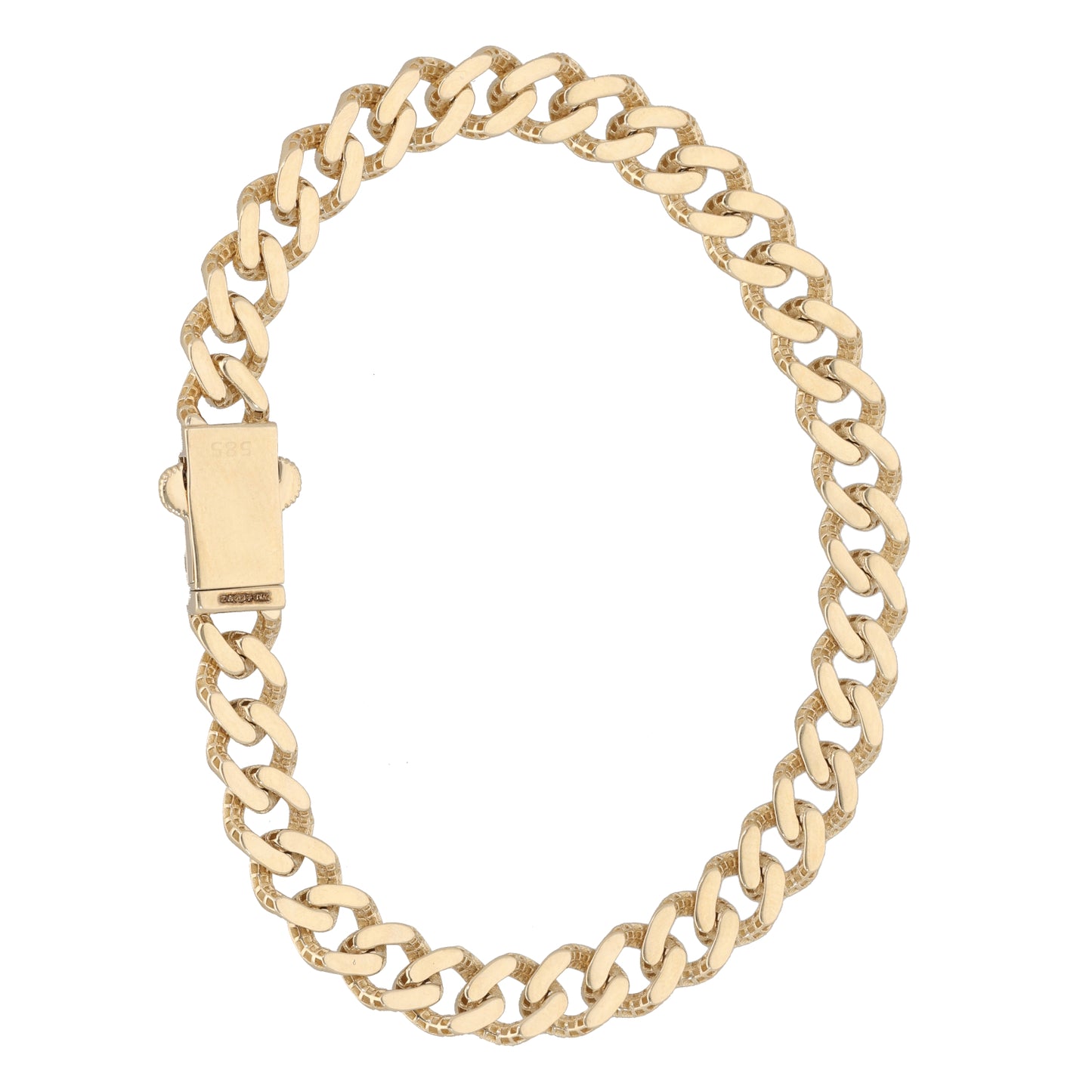 New 14ct Gold Cubic Zirconia Curb Bracelet