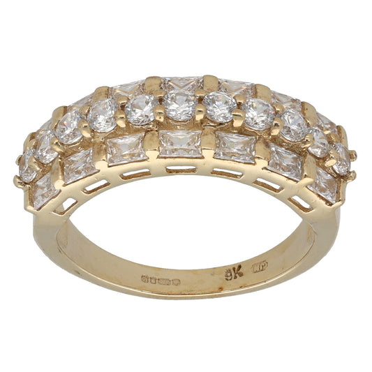 9ct Gold Cubic Zirconia Dress/Cocktail Ring Size O