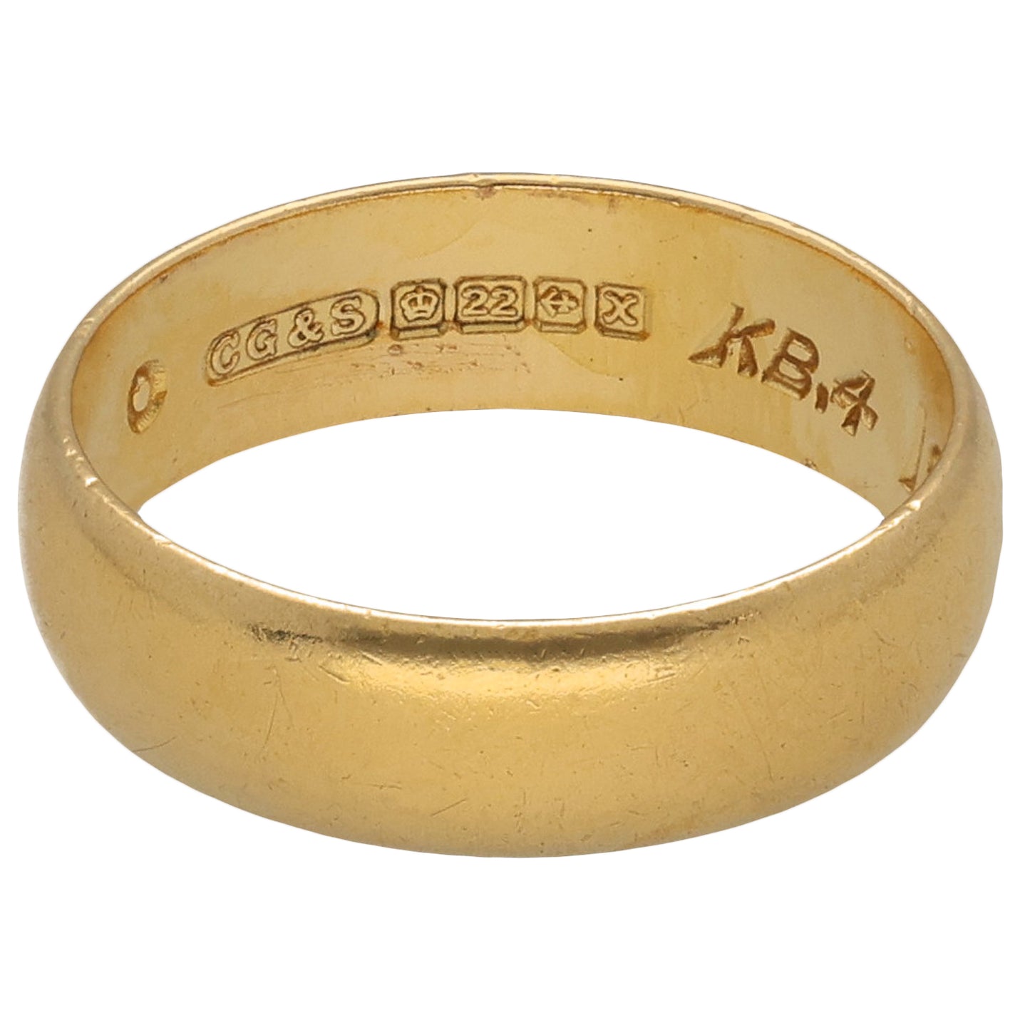 22ct Gold Plain Wedding Ring Size N