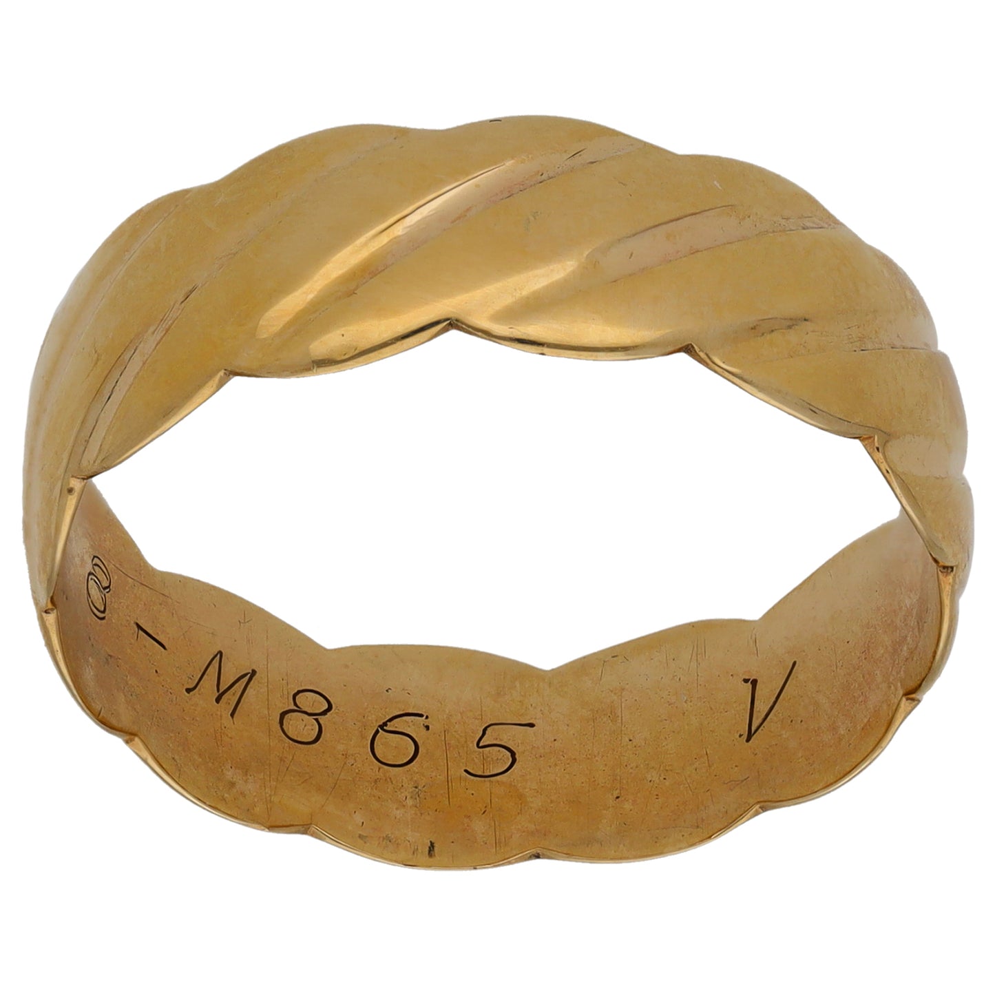 9ct Gold Patterned Wedding Ring Size Y