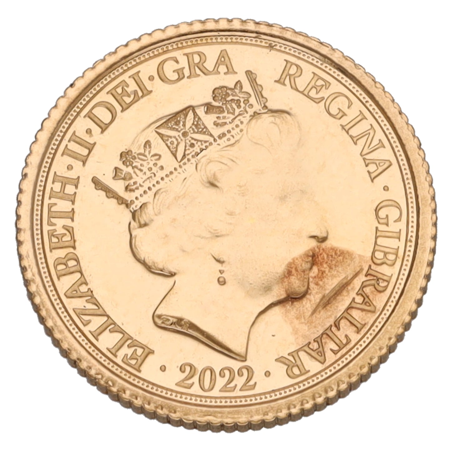 22ct Gold Queen Elizabeth II Quarter Sovereign Coin 2022
