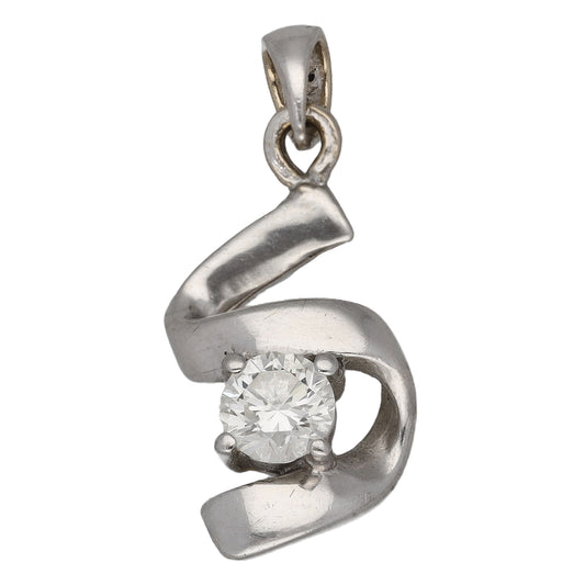 18ct White Gold 0.28ct Diamond Solitaire Pendant