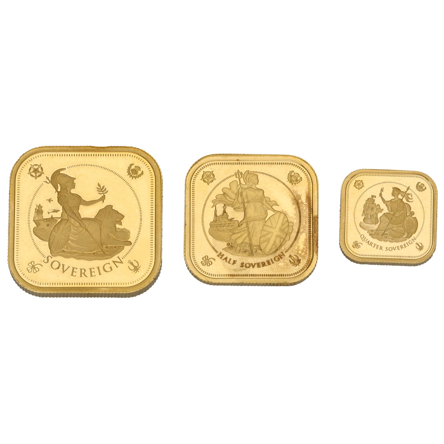 22ct Gold Britannia Four Sided Gold Sovereign Coin Set 2019
